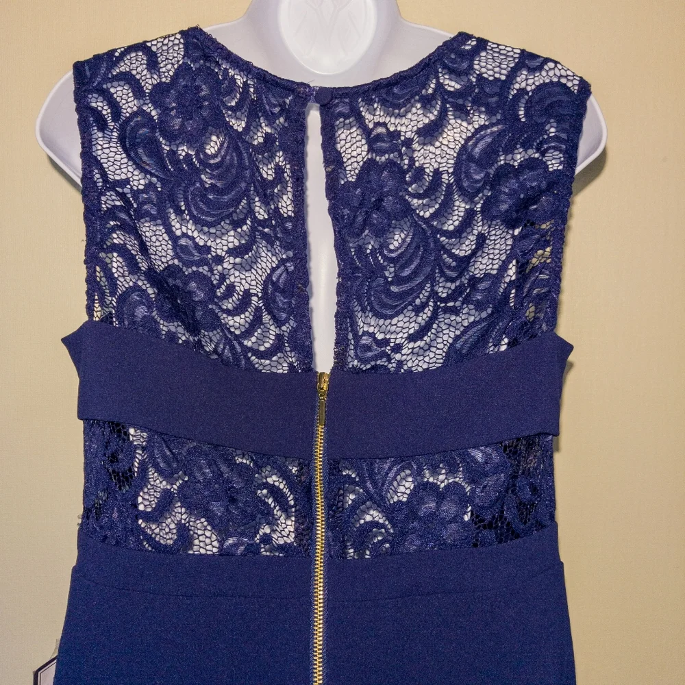 B. Darlin Juniors' Lace Cutout Bodycon Dress Navy Blue XL